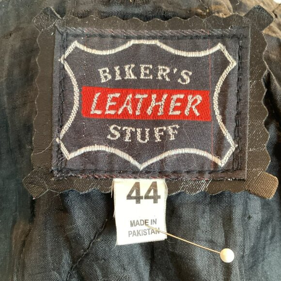 Vintage Bikers Stuff Moto Leather Jacket Mens 44 Harley Owners Group Patch And E - Picture 9 of 12